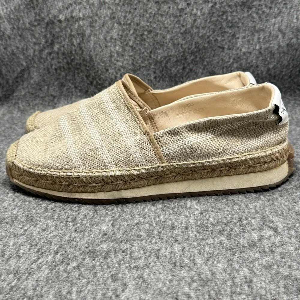 Rag And Bone New York Espadrille Flats Womens Size 39.5 Beige Woven Slip On